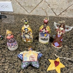 Jim Shore- lot of 6 ornaments